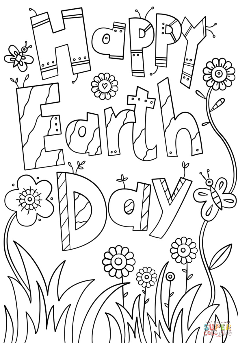 Earth Day Coloring Pages
 Happy Earth Day coloring page