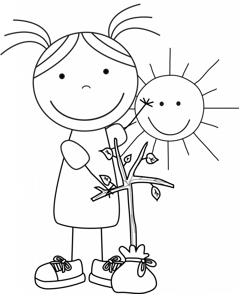 Earth Day Coloring Pages
 Kid Color Pages Earth Day for Girls