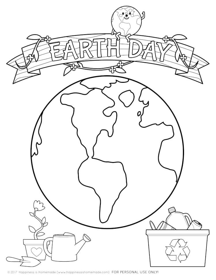 Earth Day Coloring Pages
 Earth Day Kids Crafts Coloring Pages Happiness is Homemade