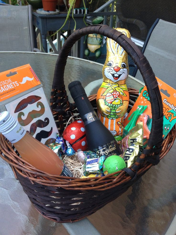 Easter Basket Gift Ideas For Adults
 An adult Easter basket pletely with champagne splits