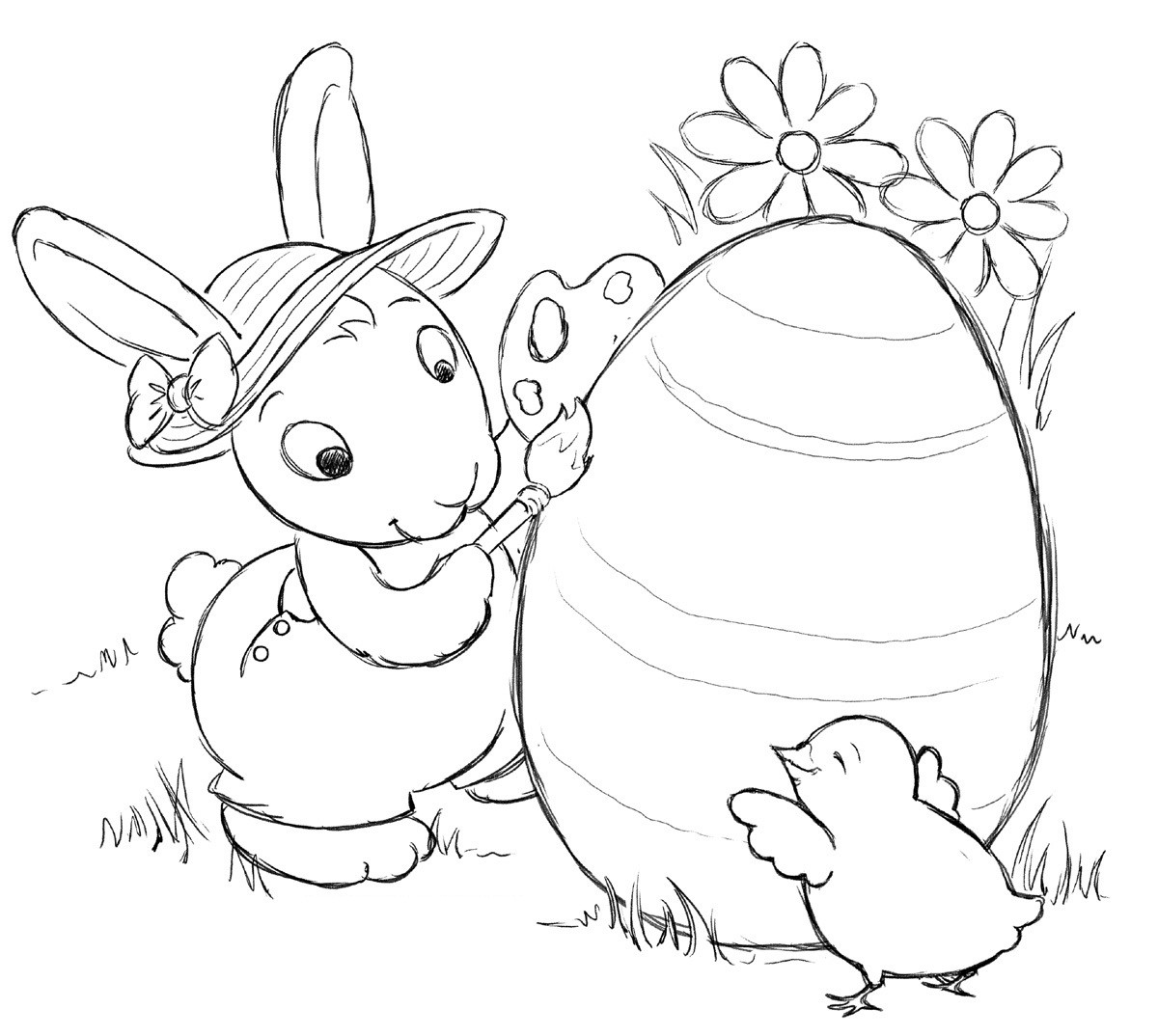 Easter Bunny Coloring Pages Free Printable
 Free Printable Easter Bunny Coloring Pages For Kids