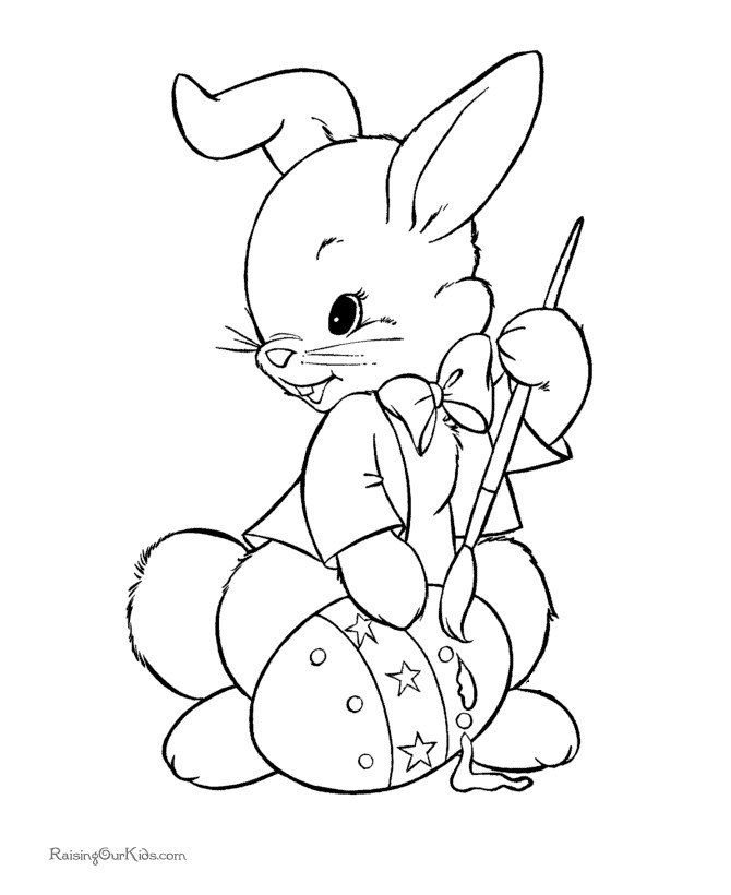 Easter Bunny Coloring Pages Free Printable
 Printable Easter bunny coloring pages 002