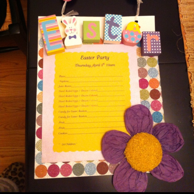 Easter Class Party Ideas
 Preschool sign up sheet kid ideas Pinterest