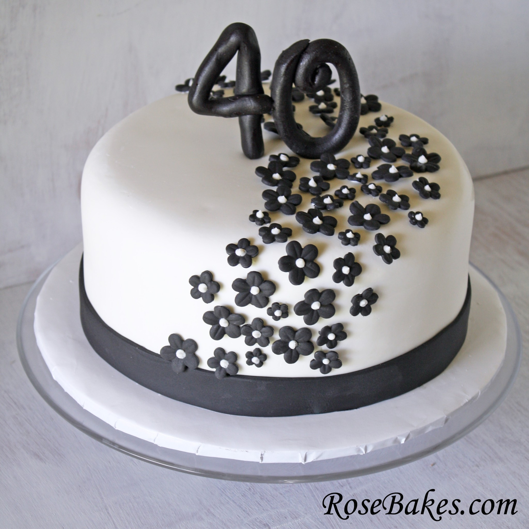 Easy 40Th Birthday Cake Ideas
 Black & White 40th Birthday Cake