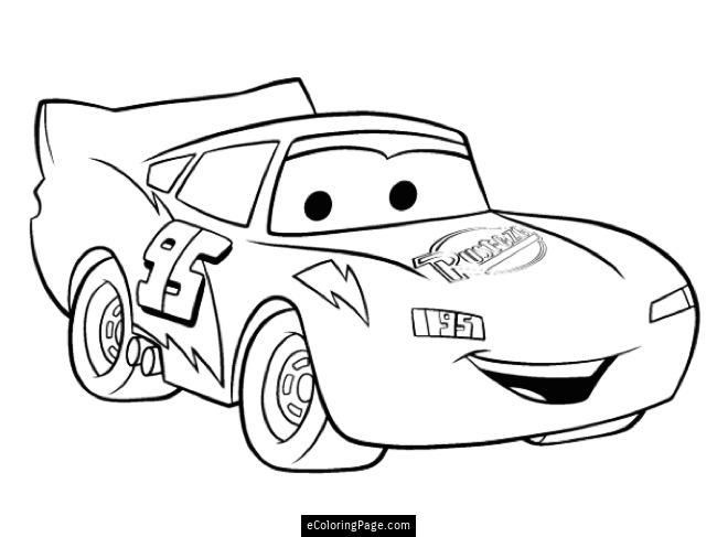 Easy Coloring Pages For Boys Car
 Cars Lightning Mcqueen Printable Colouring Sheet