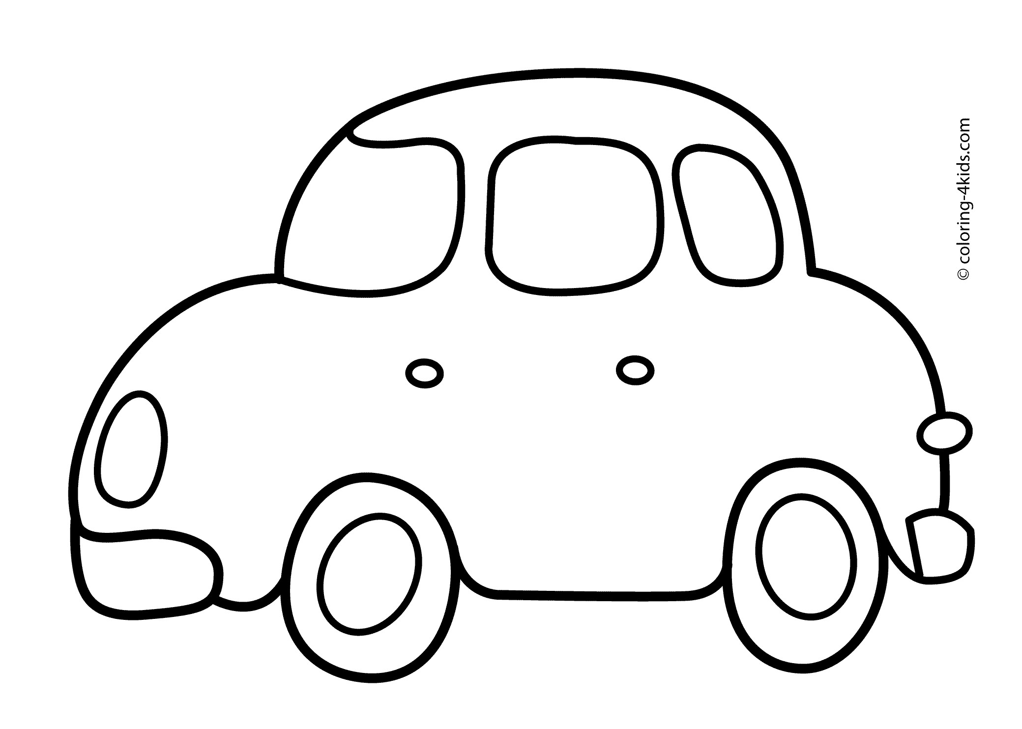 Easy Coloring Pages For Boys Car
 Simple car transportation coloring pages for kids