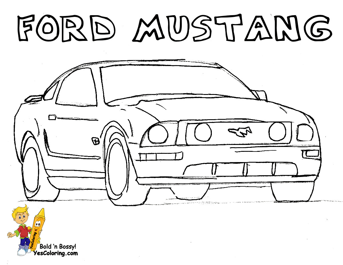 Easy Coloring Pages For Boys Car
 Fierce Car Coloring Ford Cars Free Mustangs