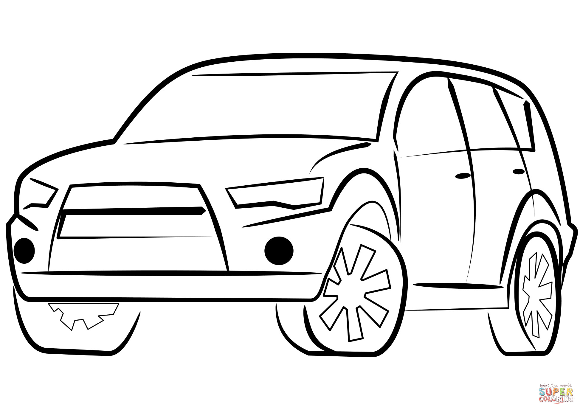 Easy Coloring Pages For Boys Car
 SUV Car coloring page