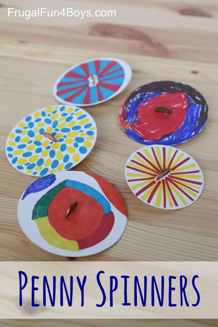 Easy Craft Ideas For Kids At School
 Penny Spinners Toy Tops that Kids Can Make