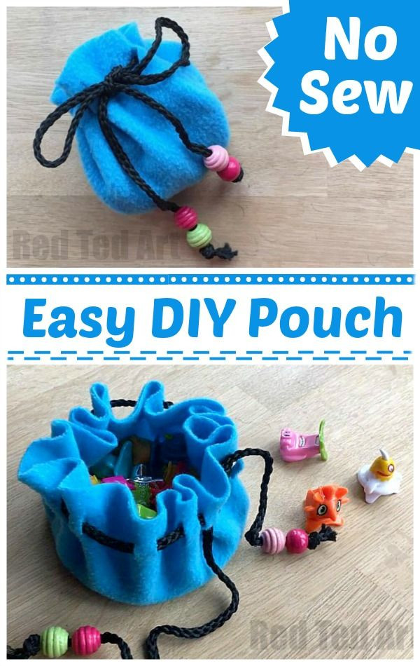 Easy DIY Projects For Kids
 No Sew Pouch DIY