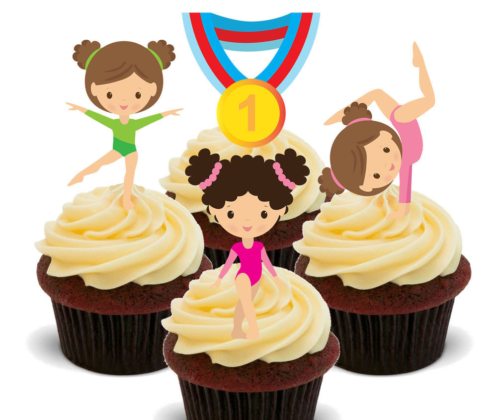 Edible Birthday Cake Decorations
 Gymnastics Edible Cupcake Toppers Standup Fairy Cake