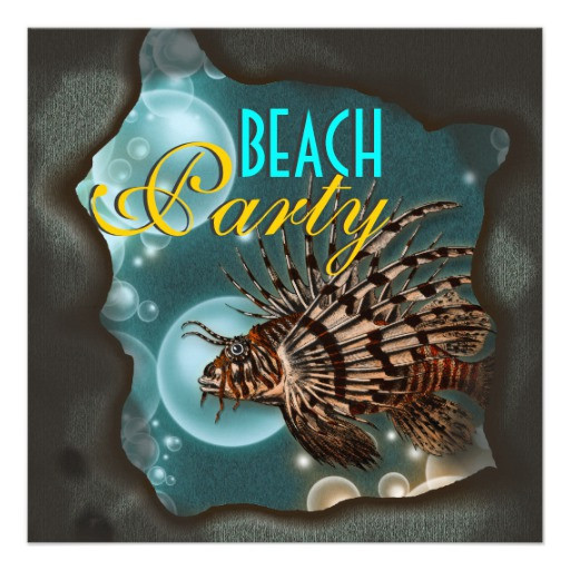 Elegant Beach Party Ideas
 Beach theme elegant party 5 25" square invitation card
