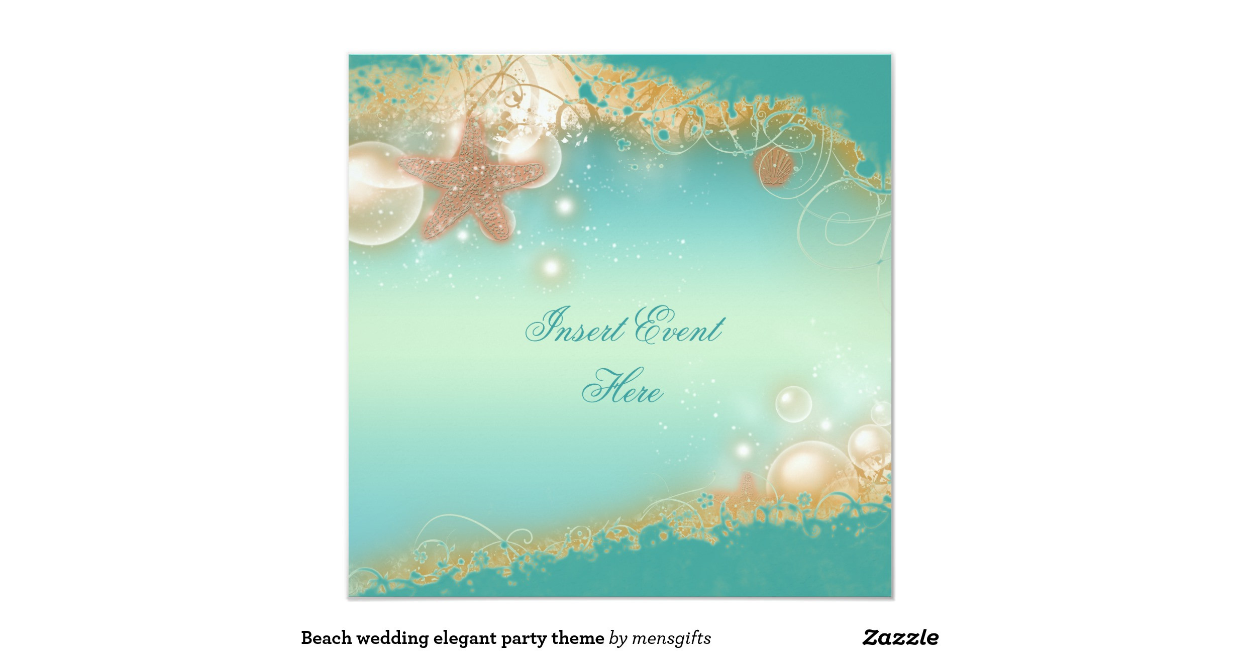 Elegant Beach Party Ideas
 beach wedding elegant party theme invitation