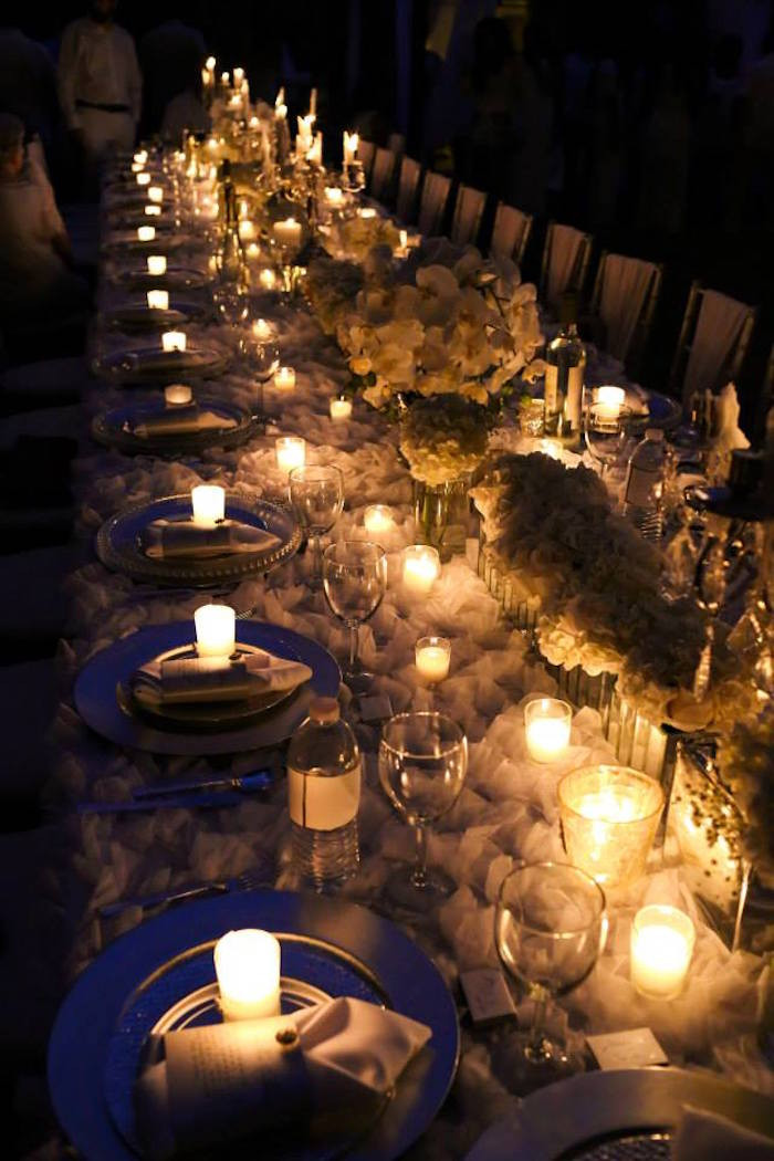 Elegant Dinner Party Ideas
 Kara s Party Ideas Elegant White Outdoor Dinner Party