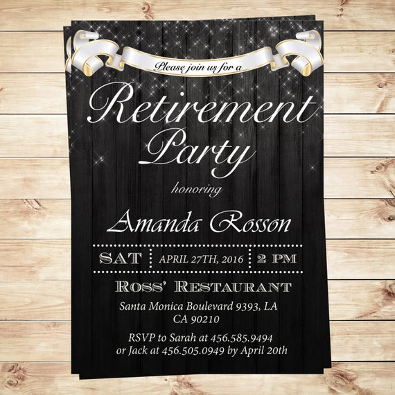 Elegant Retirement Party Ideas
 Elegant retirement party invitations by DIYPartyInvitation