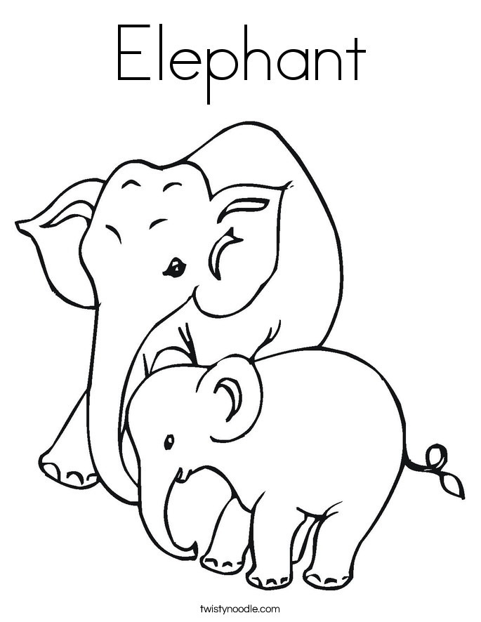 Elephant Coloring Book
 Elephant Coloring Page Twisty Noodle