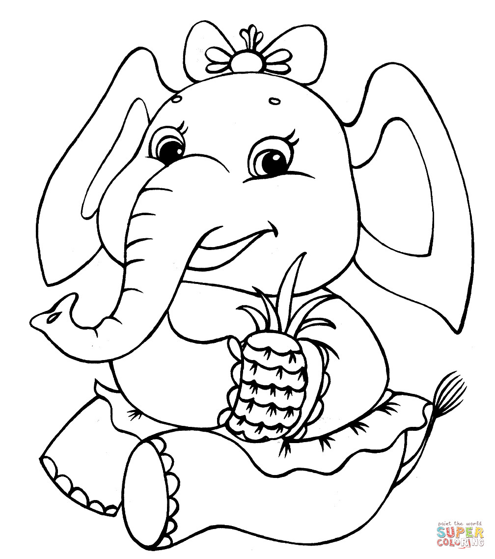 Elephant Coloring Book
 Elephant Girl coloring page