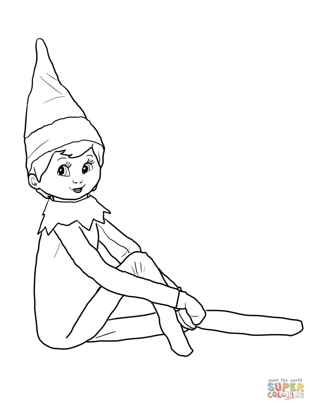 Elf Coloring Pages For Boys
 Elf on the Shelf coloring page