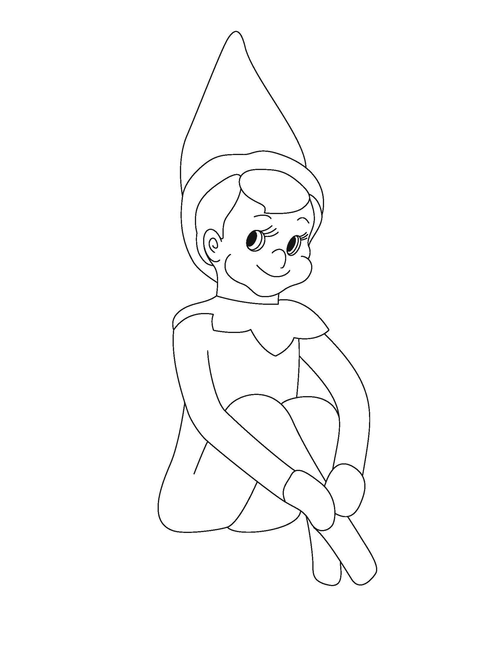 Elf Coloring Pages For Boys
 Printable Girl Elf The Shelf Coloring Pages Coloring Home