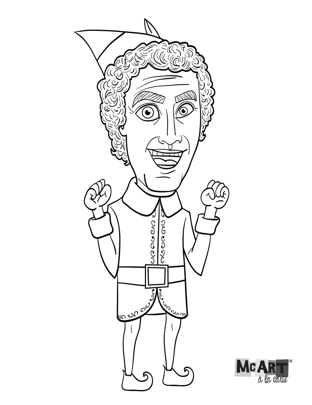Elf Coloring Pages For Boys
 buddy the elf outline free clipart Clipground