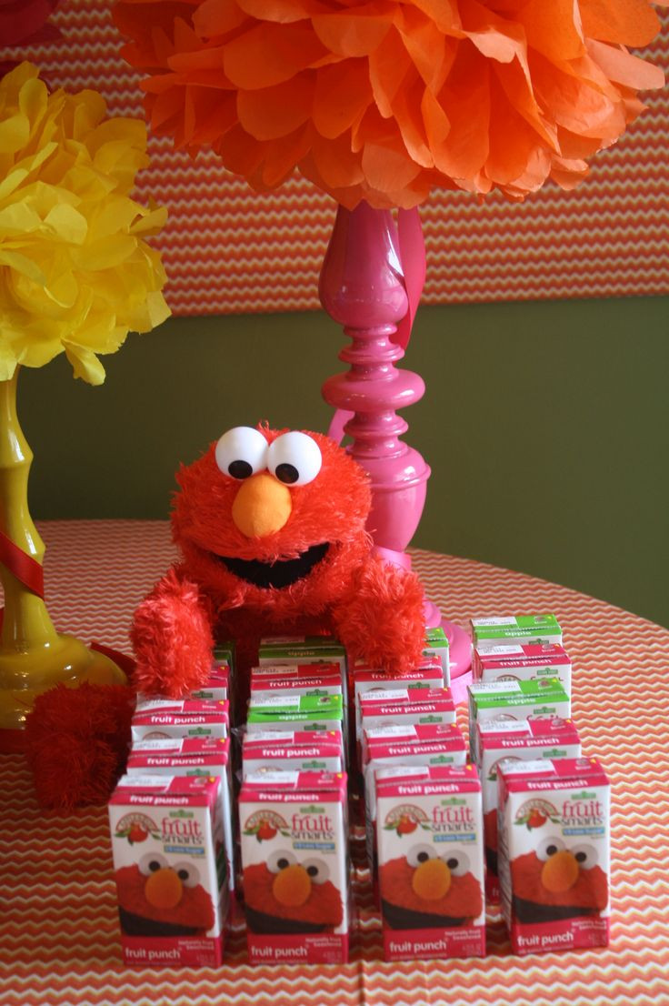 Elmo 1St Birthday Decorations
 Apple and Eve Sesame Street juice boxes found at Walmart