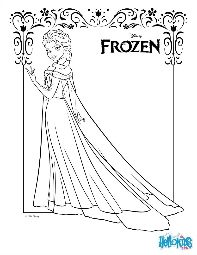 Elsa Frozen Coloring Pages
 Elsa coloring pages Hellokids