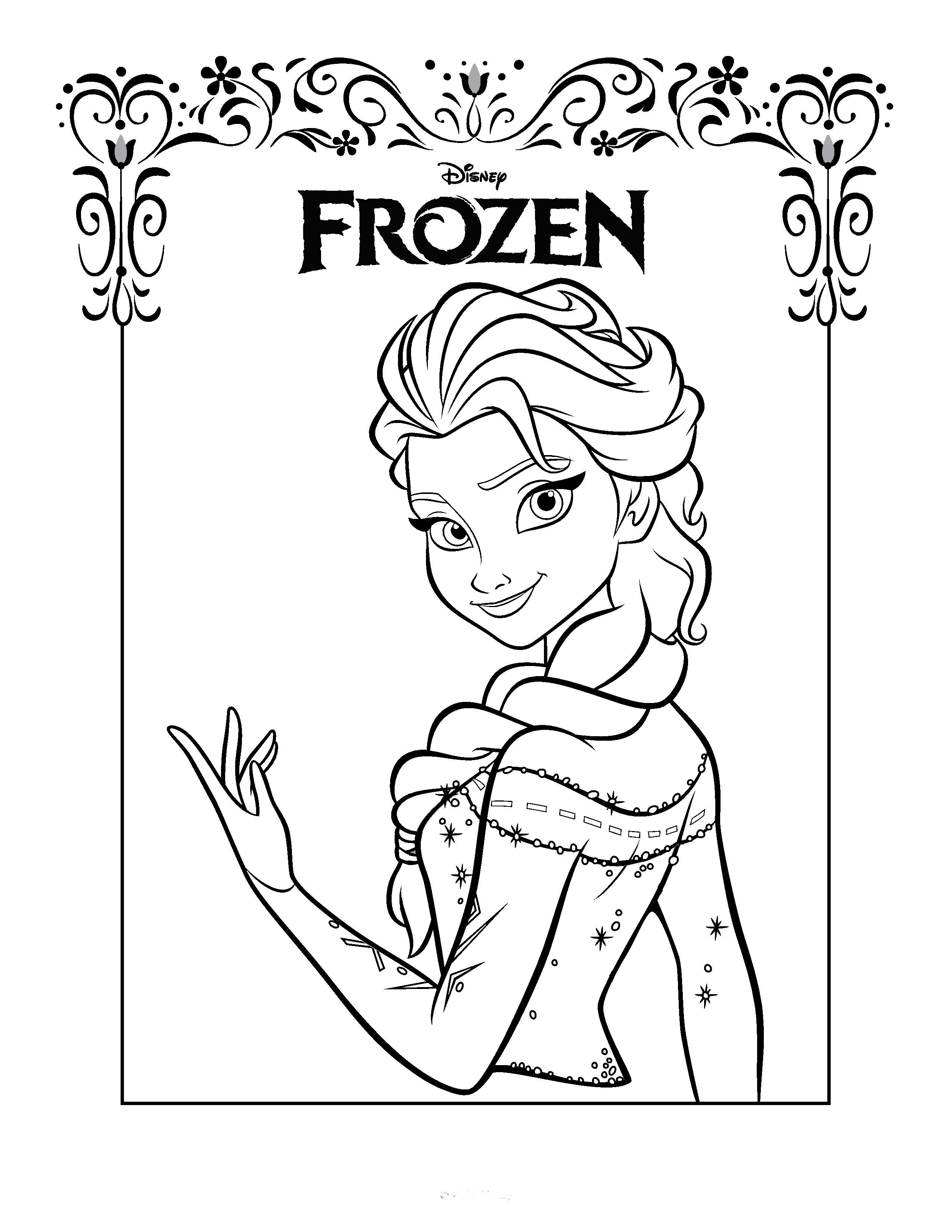 Elsa Frozen Coloring Pages
 Free Printable Frozen Coloring Pages for Kids Best