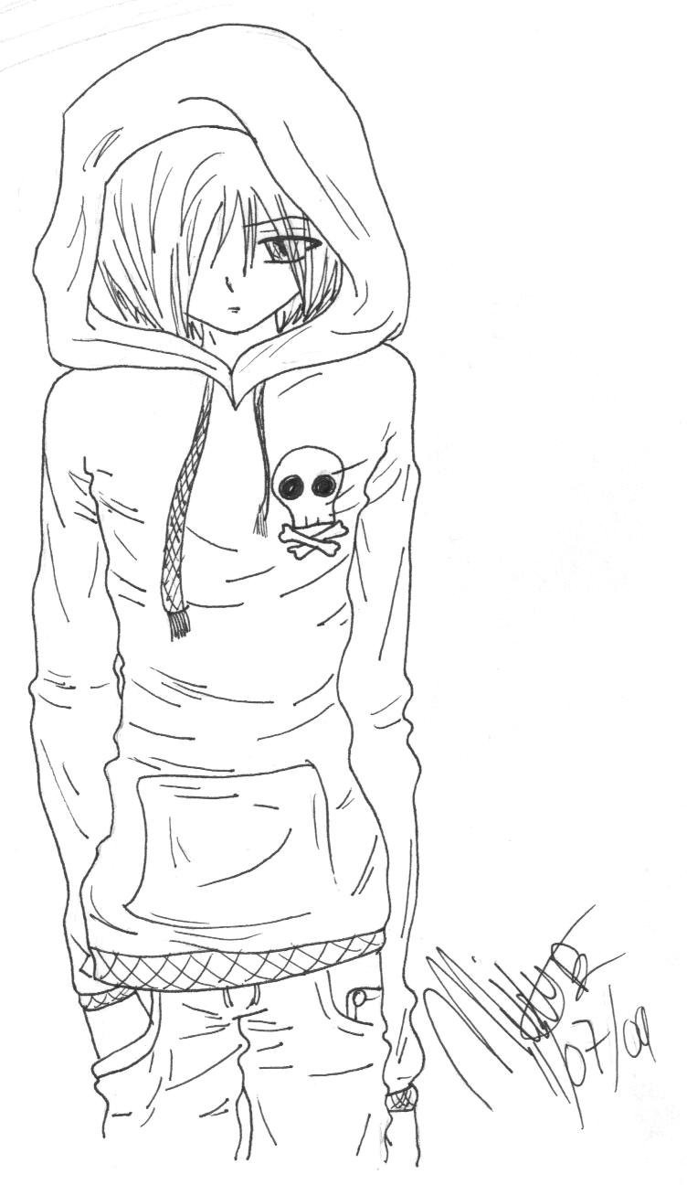 Emo Boys Coloring Pages
 Emo Anime Guy by AkemiKae on DeviantArt