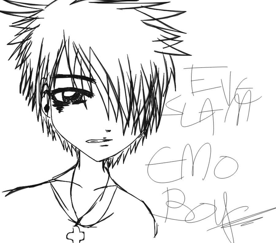 Emo Boys Coloring Pages
 Emo Boy Smoking Coloring Pages