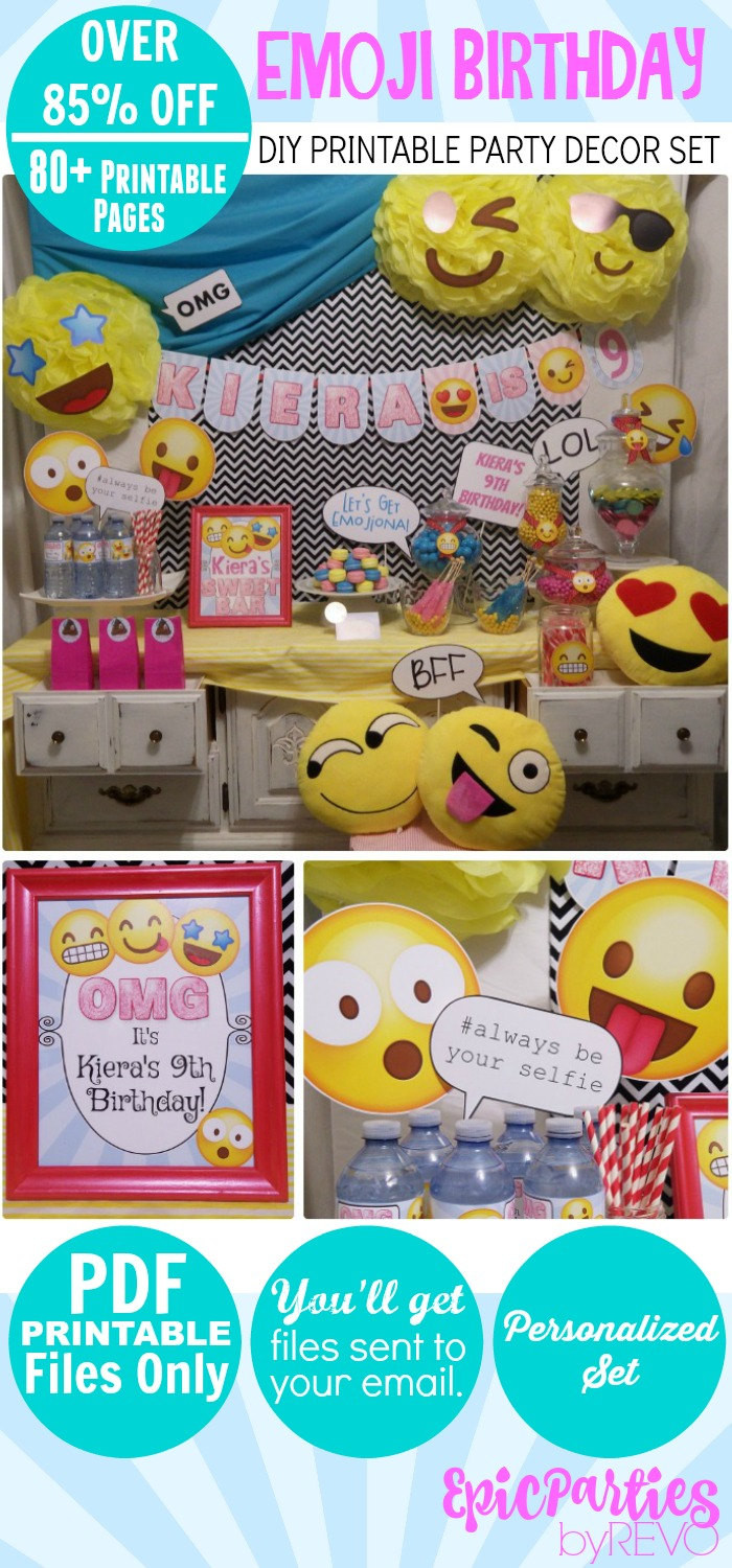 Emoji Birthday Decorations
 Emoji Birthday Printable Emoji Party Emoji Birthday