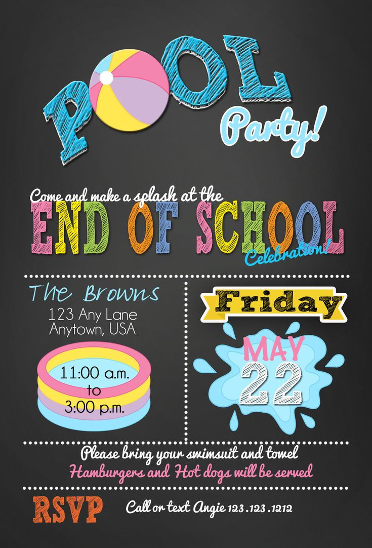 End Of Summer Pool Party Ideas
 Best 25 Swim party invitations ideas on Pinterest