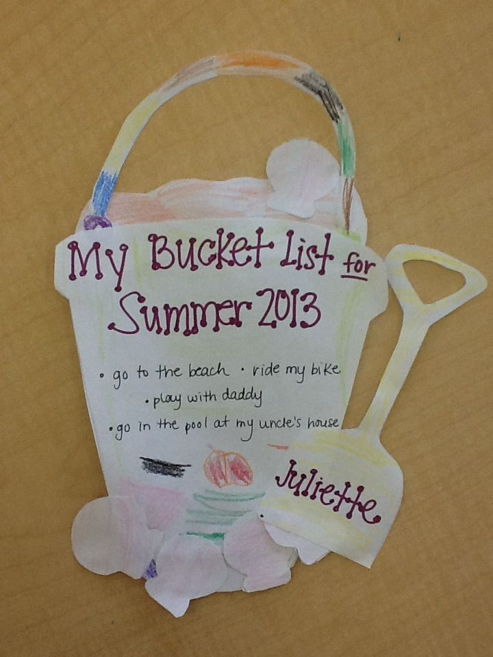 End Of Year Preschool Crafts
 Preschool end of the year craft "My Summer Bucket List