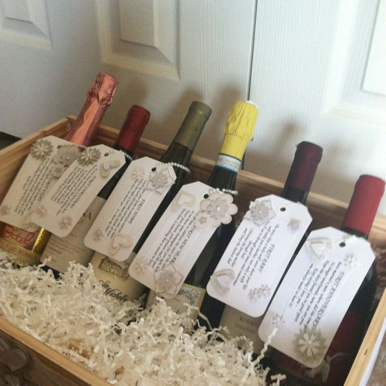 Engagement Gift Ideas For Couples
 Engagement party bridal shower t Wine crate decorated