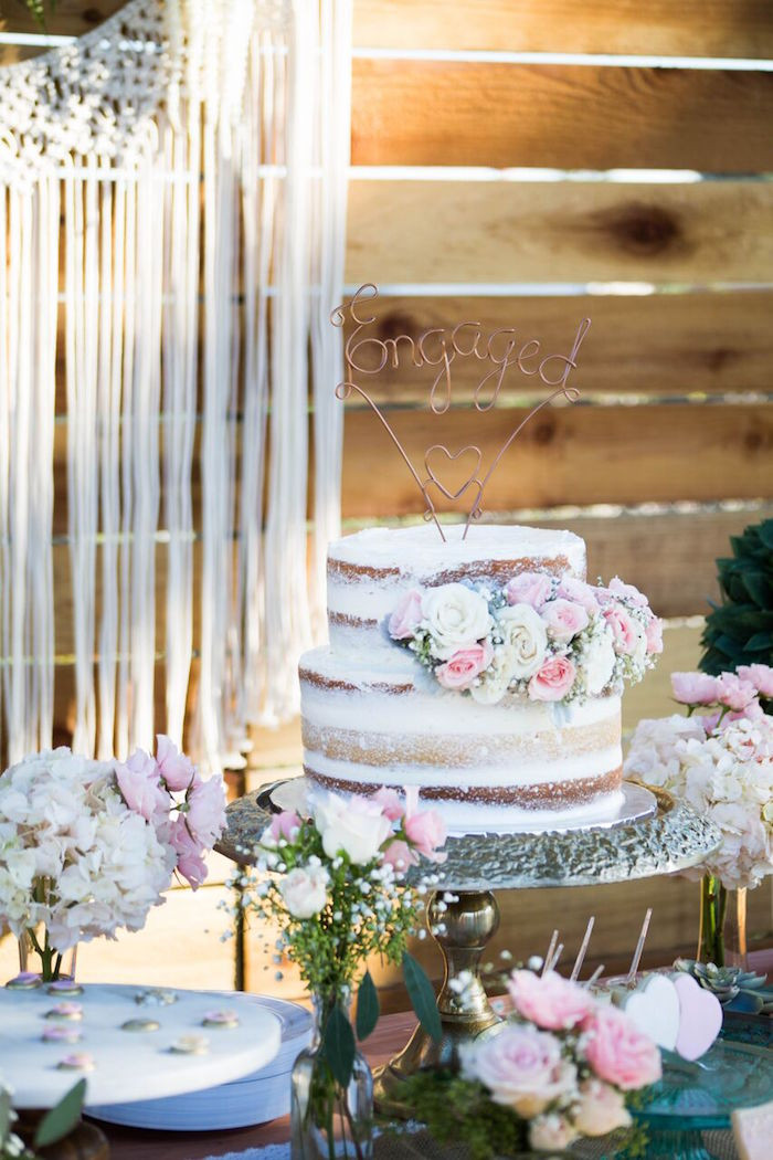 Engagement Party Cake Ideas
 Kara s Party Ideas Boho Rustic Chic Engagement Party