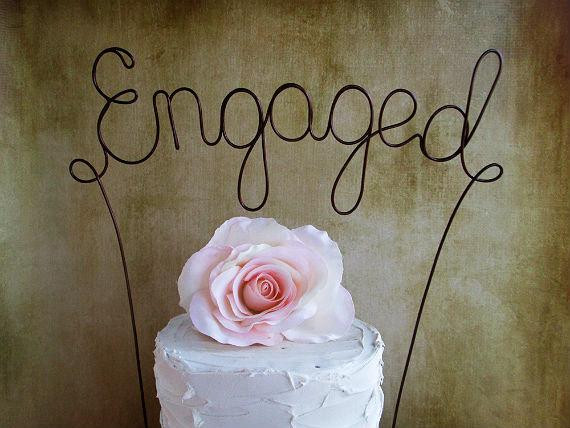 Engagement Party Cakes Ideas
 ENGAGED Wedding Cake Topper Engagement Party Cake Topper