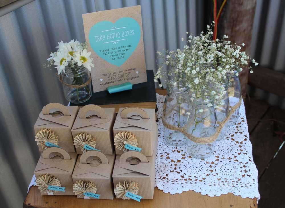 Engagement Party Ideas At Home
 Vintage Rustic pink and turquoise Engagement Party Ideas
