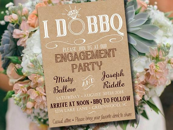 Engagement Party Invitations Ideas
 I DO BBQ Engagement Party Invitation Template Kraft Wedding
