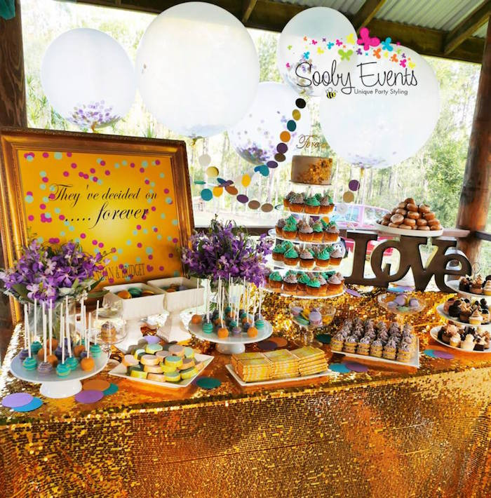 Engagement Party Themes And Ideas
 Kara s Party Ideas Confetti & Glitter Engagement Party