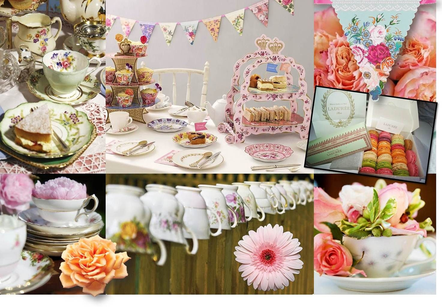 English Tea Party Ideas
 tea monatge Tea party themed wedding