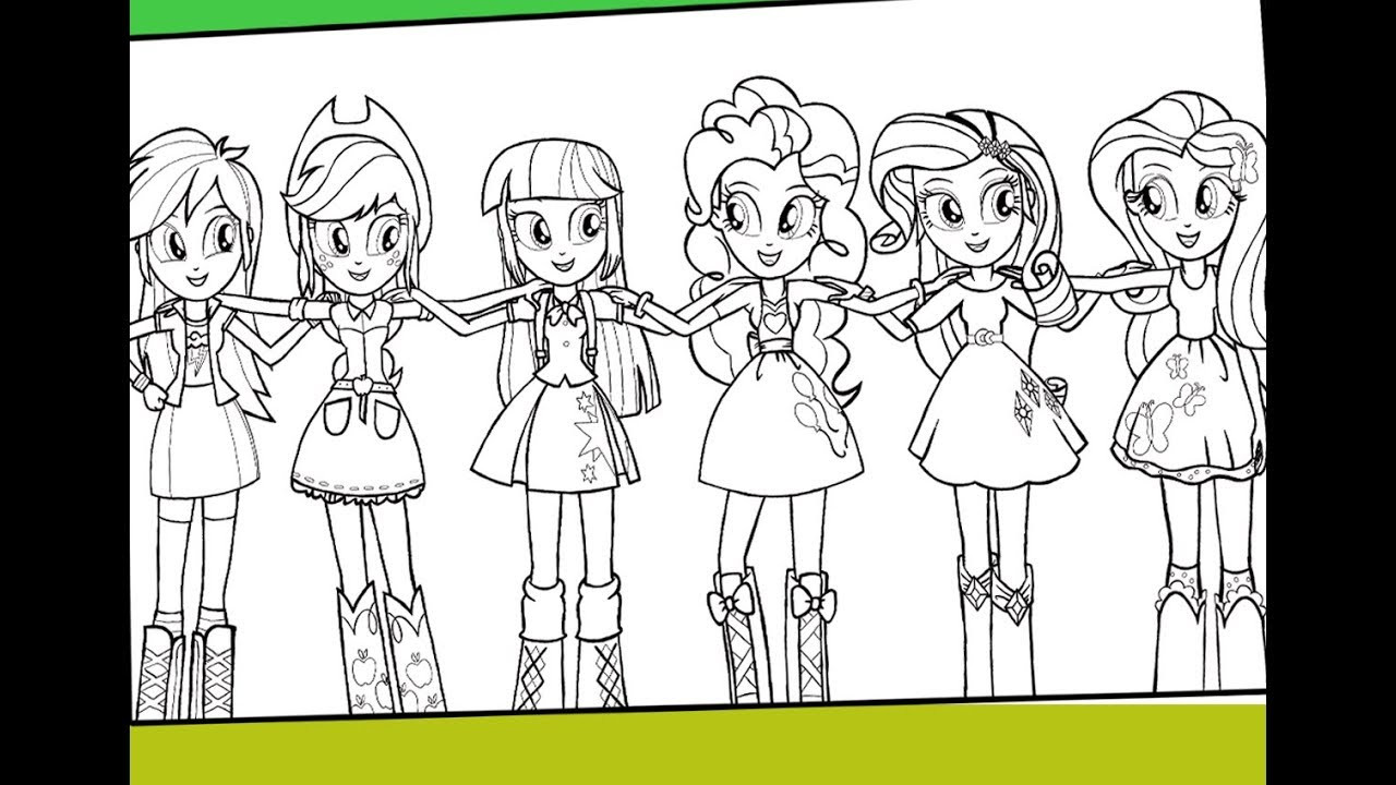 Equestria Girls Coloring Sheet
 My little pony Equestria girls coloring for kids MLP