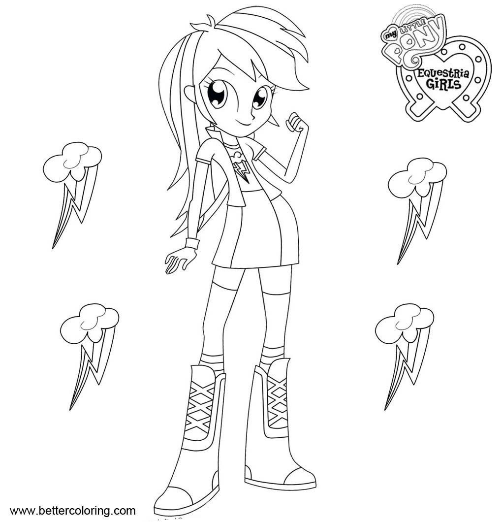Equestria Girls Rainbow Dash Coloring Pages
 Rainbow Dash from Equestria Girls Coloring Pages Free