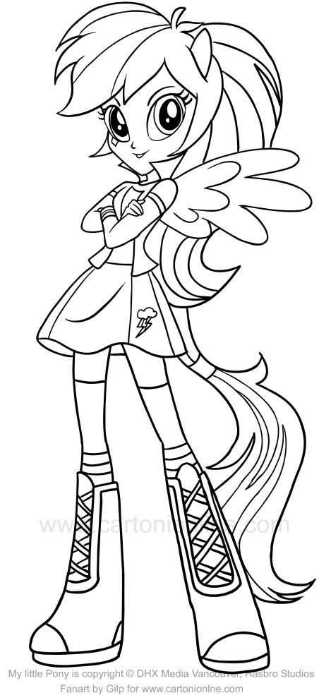Equestria Girls Rainbow Dash Coloring Pages
 Drawing Rainbow Dash Equestria Girls of the My Little