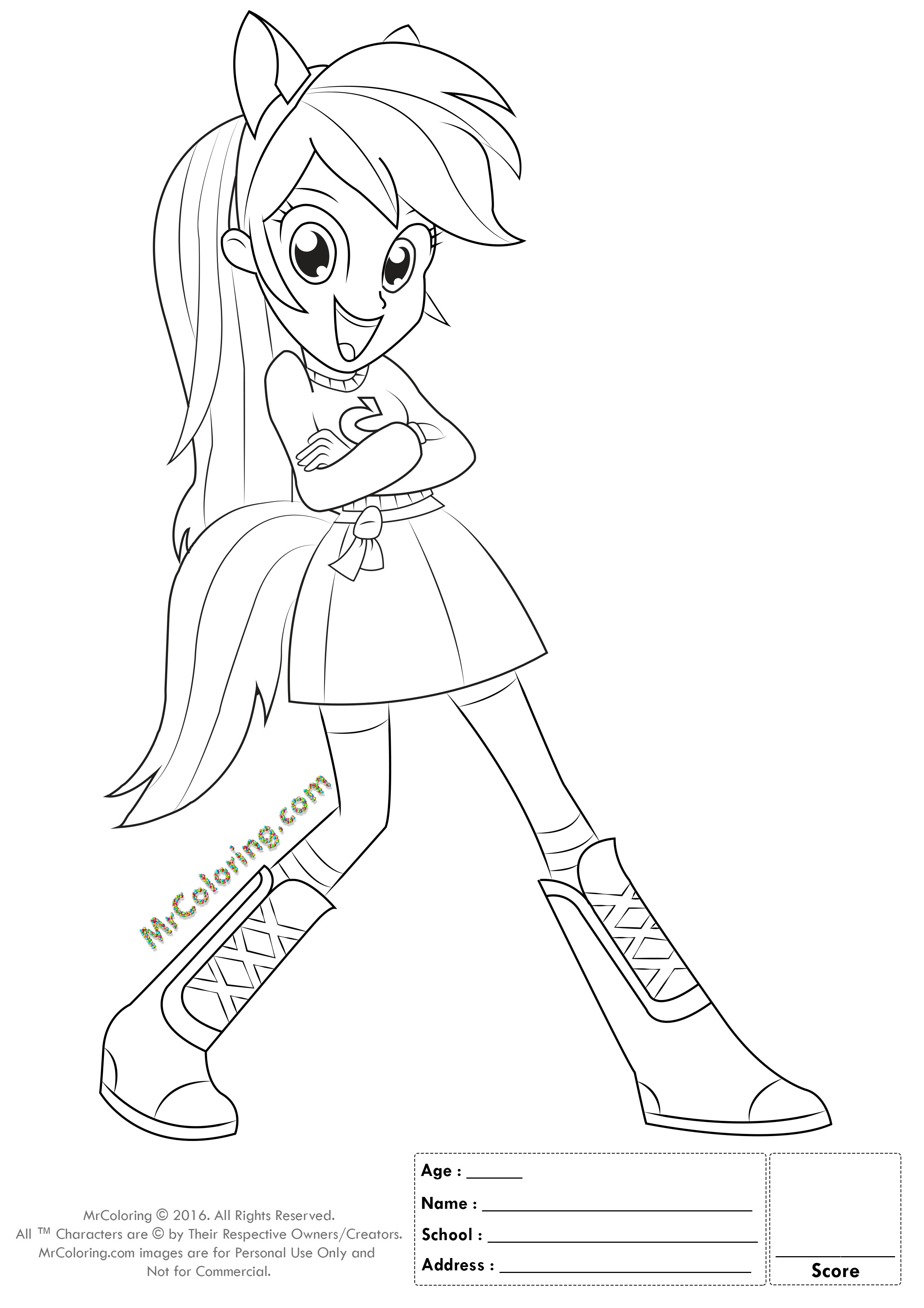 Equestria Girls Rainbow Dash Coloring Pages
 MLP Rainbow Dash Equestria Girls Coloring Pages 3