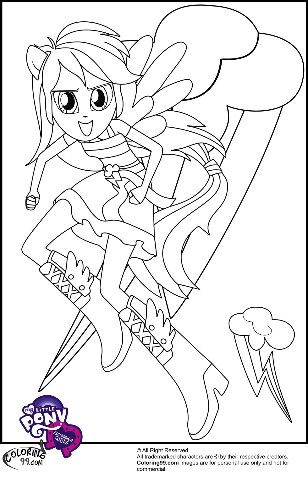 Equestria Girls Rainbow Dash Coloring Pages
 My Little Pony Equestria Girls Coloring Pages