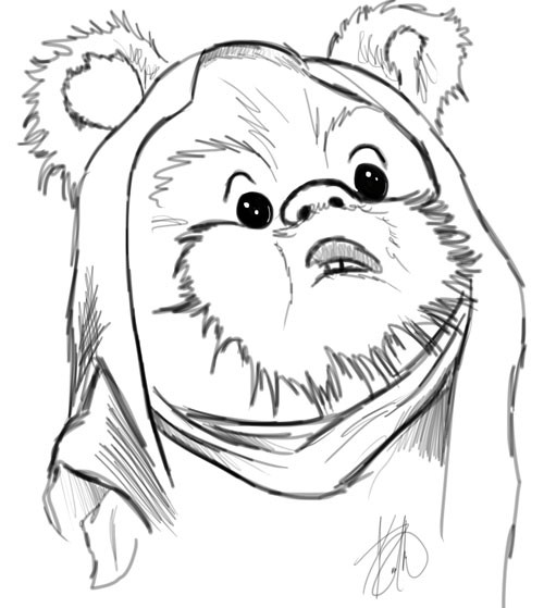 Ewoks Coloring Pages
 Ewok sketch work by Keith QuintanillA on DeviantArt