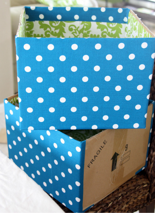 Fabric Boxes DIY
 Project Pretty DIY Fabric Boxes & a Link Party