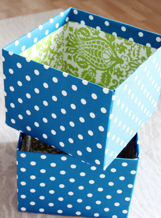 Fabric Boxes DIY
 IHeart Organizing Project Pretty DIY Fabric Boxes & a