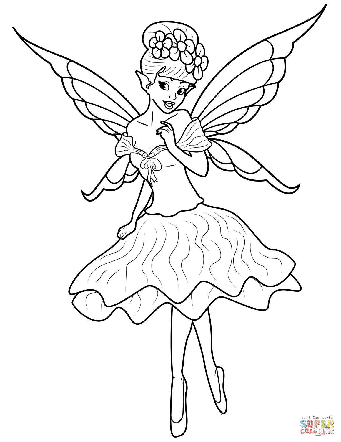 Fairy Coloring Sheet
 Fairy coloring page