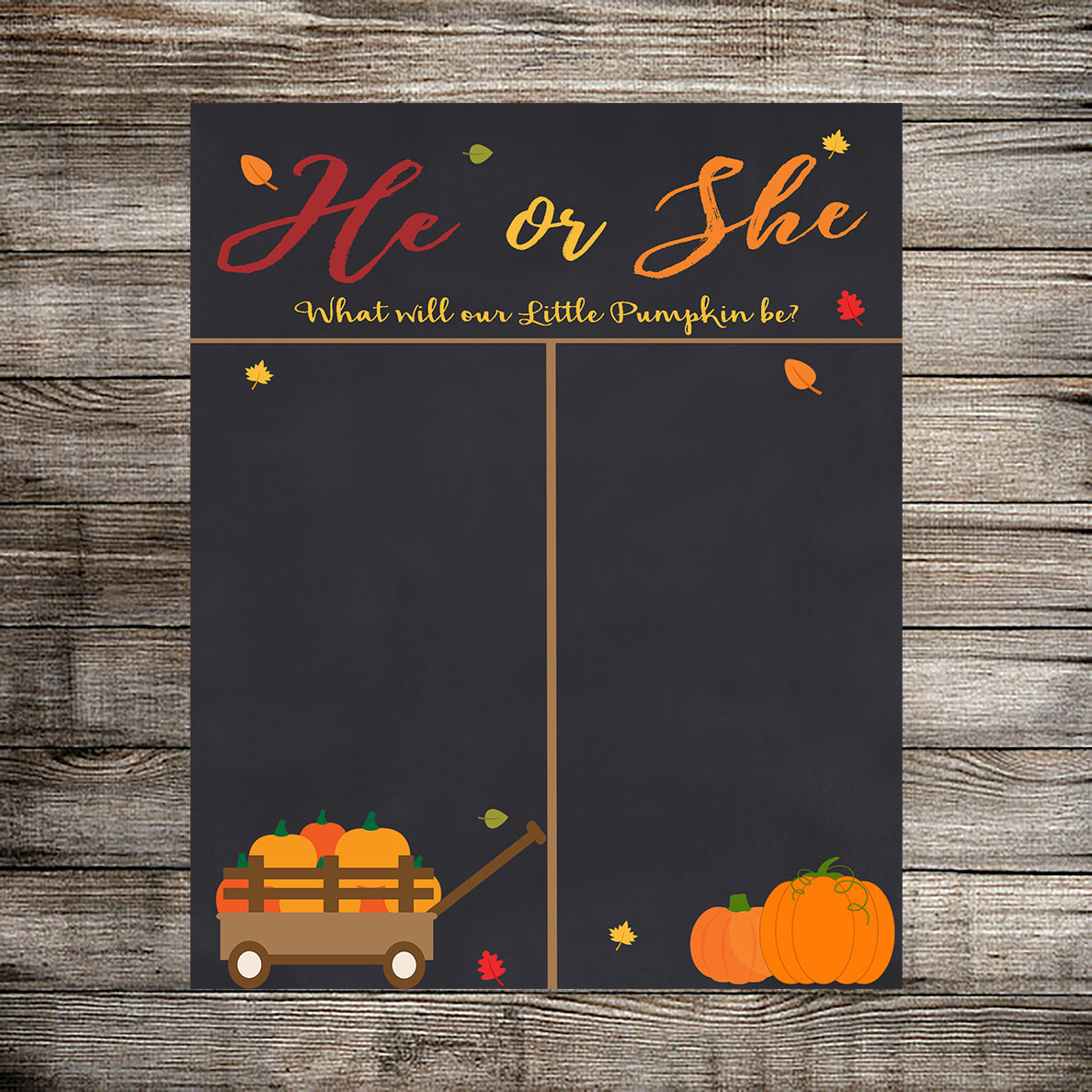 Fall Gender Reveal Party Ideas
 Fall Autumn Gender Reveal Vote Gender Reveal Party Boy or