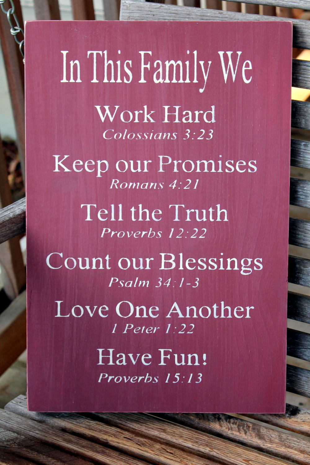 Family Bible Quotes
 Christian Family Rules Sign Bible Verses Housewarming Gift